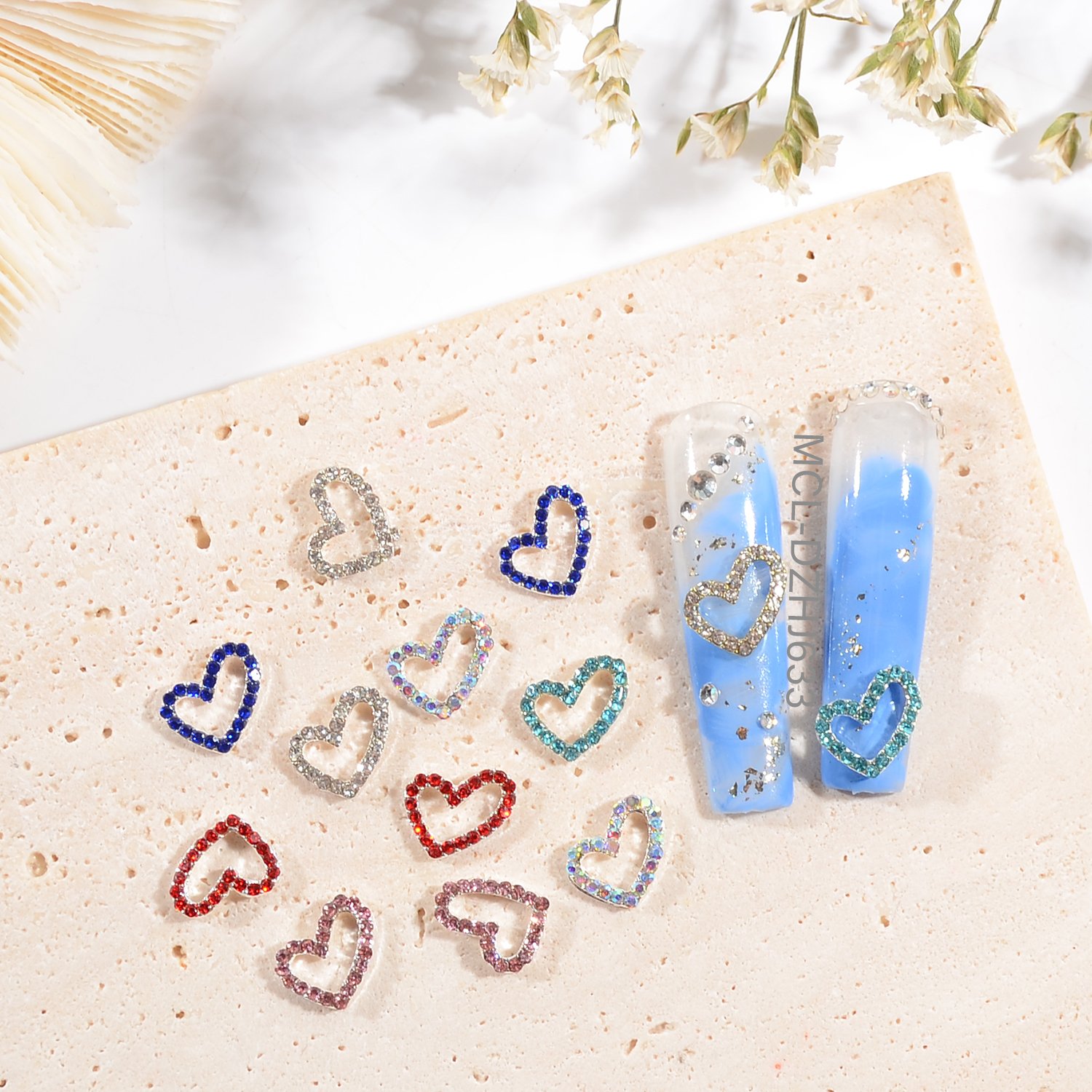 Sweet heart Valentine's Day Clear AB Rhinestone Metal Alloy High Heels Nail Charms DIY Valentine's Day Nails