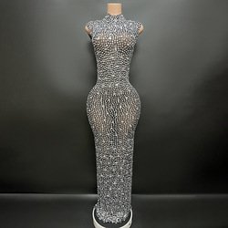 Black with white crystal