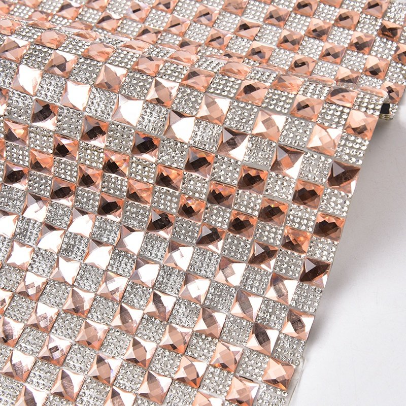 8/10mm square glass rhinestone adhesive hot stamping diamond sheet DIY clothing shoes bags home decoration crystal mesh sticker