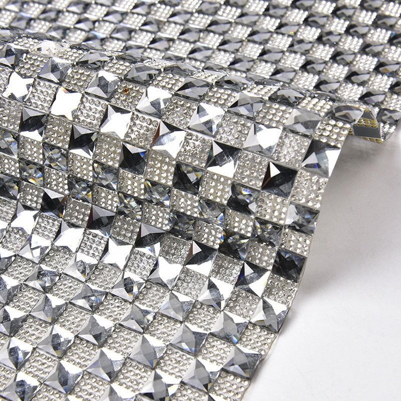 8/10mm square glass rhinestone adhesive hot stamping diamond sheet DIY clothing shoes bags home decoration crystal mesh sticker