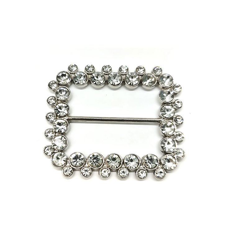 Wholesale Fashion Luxury Square Rhinestone Belt Buckle Custom Decorative Crystal Buckles Adjustable Bag Metal Buckle For Women