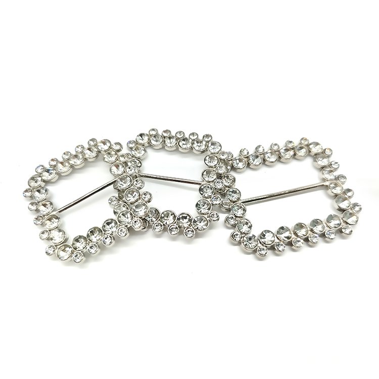 Wholesale Fashion Luxury Square Rhinestone Belt Buckle Custom Decorative Crystal Buckles Adjustable Bag Metal Buckle For Women