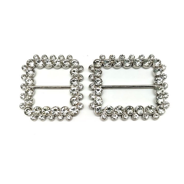 Wholesale Fashion Luxury Square Rhinestone Belt Buckle Custom Decorative Crystal Buckles Adjustable Bag Metal Buckle For Women