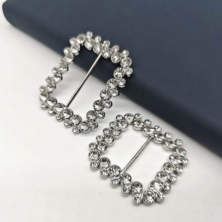Wholesale Fashion Luxury Square Rhinestone Belt Buckle Custom Decorative Crystal Buckles Adjustable Bag Metal Buckle For Women