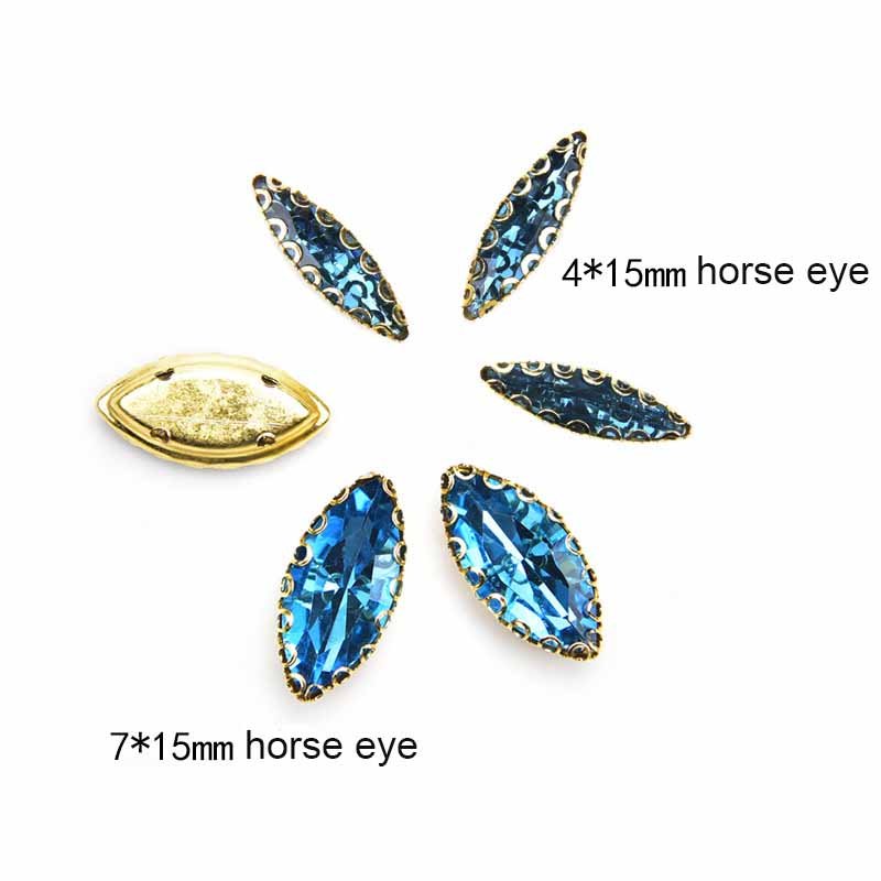 JFS028 Horse eye flower basket claw glass crystal hand sewn diamond no hook DIY clothing European embroidery