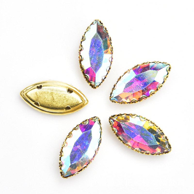JFS028 Horse eye flower basket claw glass crystal hand sewn diamond no hook DIY clothing European embroidery