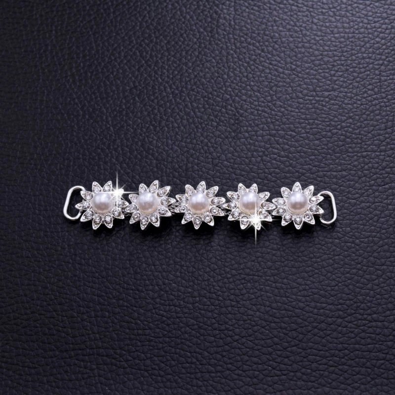 Popular crystal rhinestone flower bikini bra connectors for women swimsuit accessories