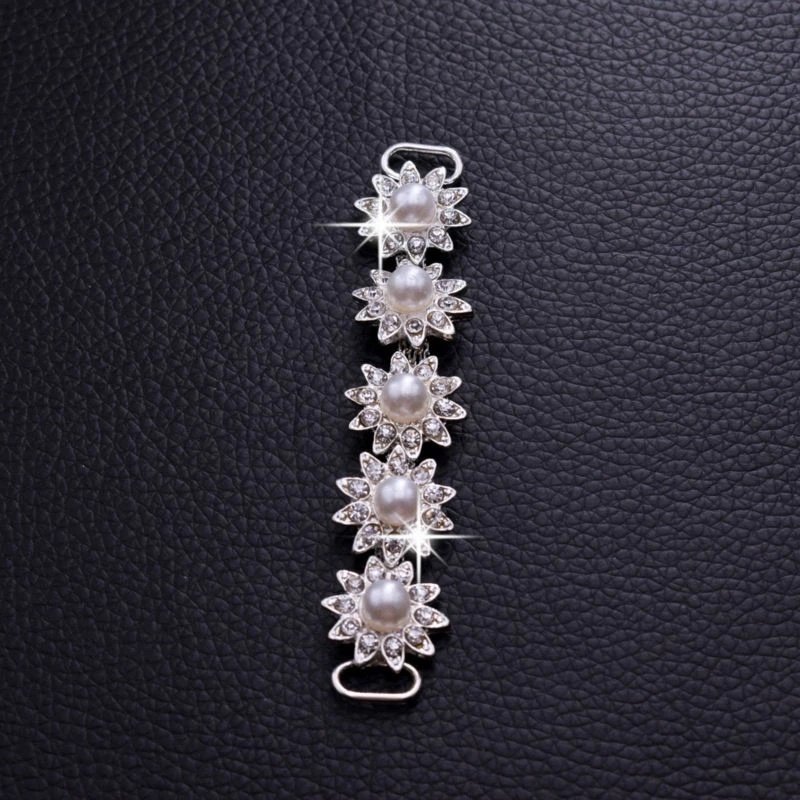 Popular crystal rhinestone flower bikini bra connectors for women swimsuit accessories