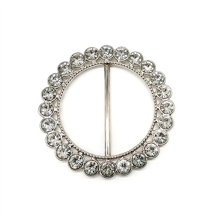 China Manufacturers Luxury Rhinestone Scarf Buckle O Ring Diamond Decorative Metal Belts Buckle For Women