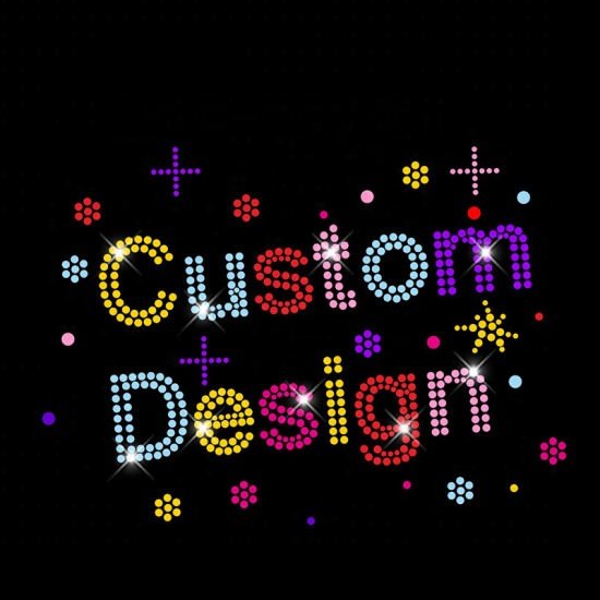 Factory Custom Motifs Rhinestone Transfer Bling Rhinestone Iron On Transfer Design for Clothes and Tshirts