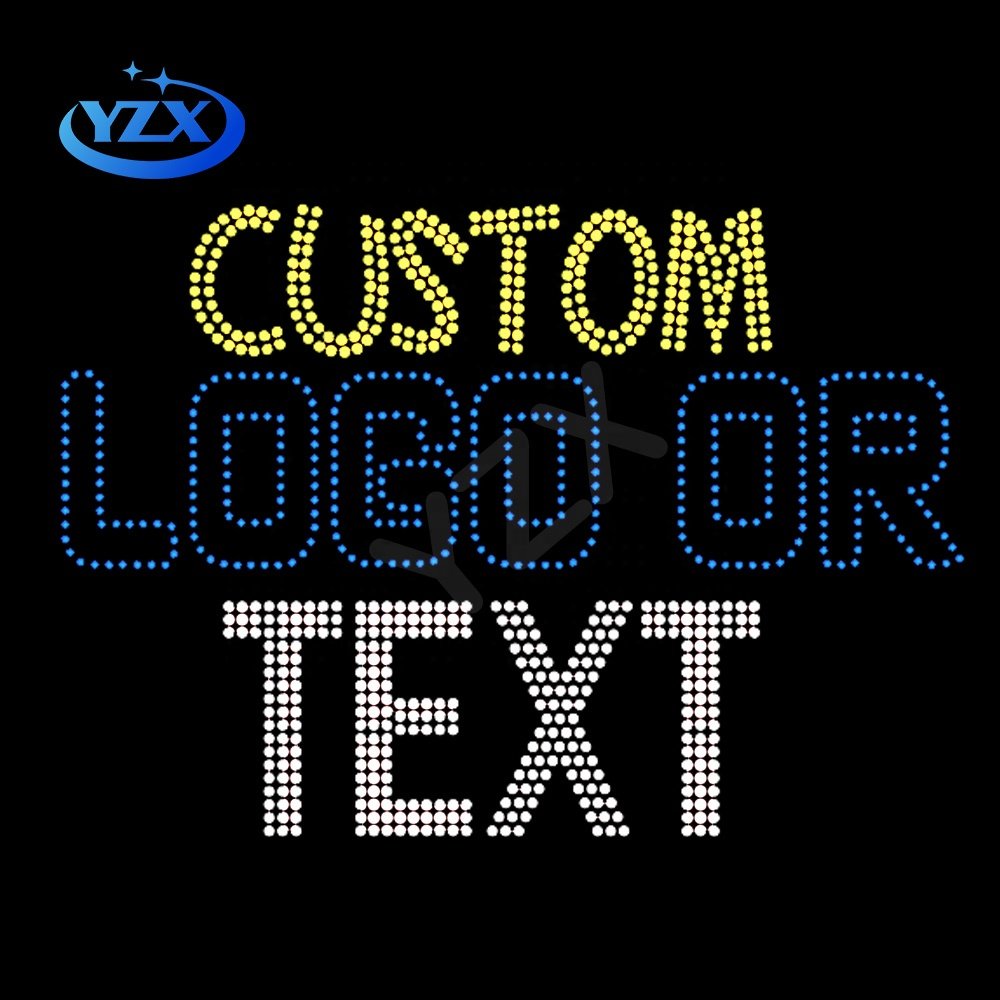 Factory Custom Motifs Rhinestone Transfer Bling Rhinestone Iron On Transfer Design for Clothes and Tshirts