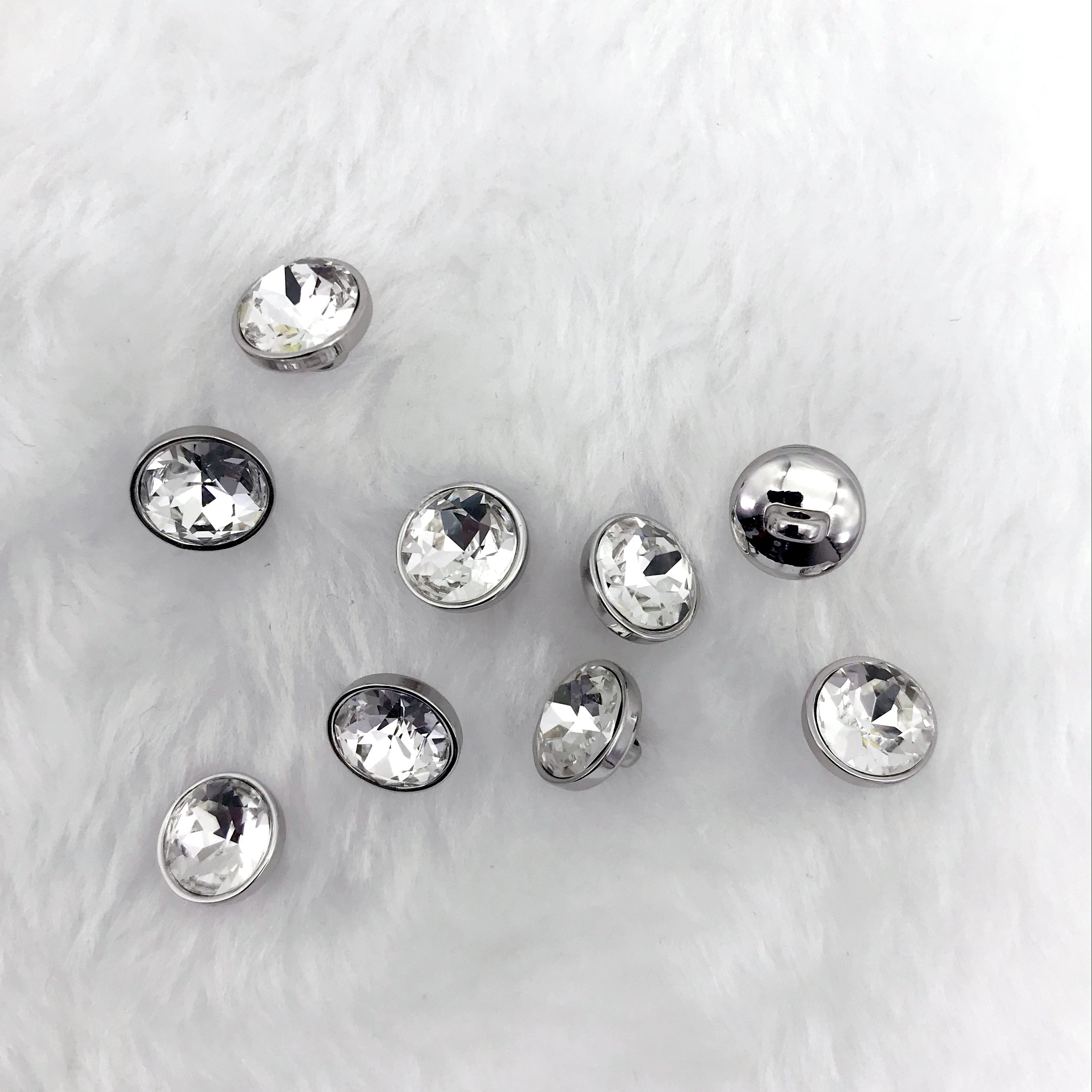 13.3mm Diamond shape rhinestone buttons with setting for garments