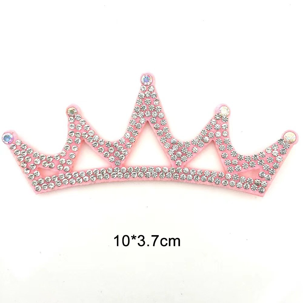 Customized design Factory accessories Princess Crown Queen Cloth accessory hot fix Rhinestone