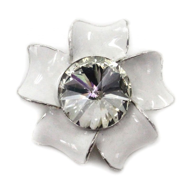 New design decorative rhinestone snowflake brooch buttons top metal button press shank button for shirt