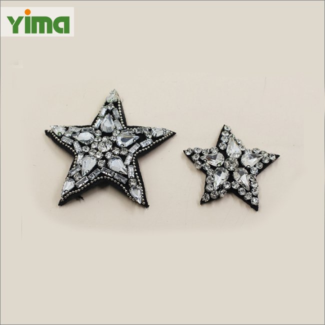 Custom wholesale stoney patch rhinestone applique for garment
