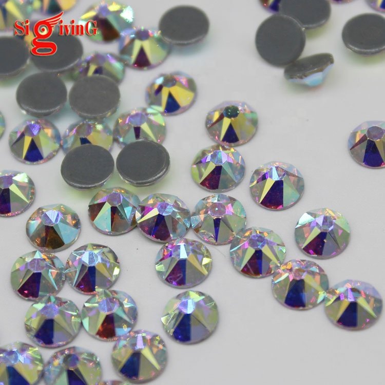 16 facets 5mm rhinestones glass cristal hot fix rhinestone ss20 crystal ab