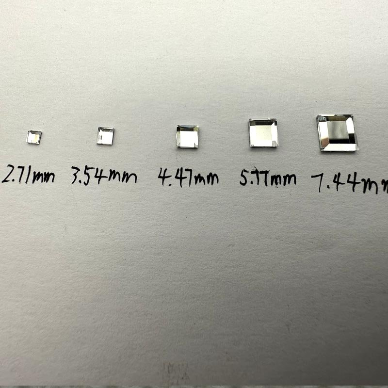 Factory direct sale 3mm 4mm 5mm 6mm 8mm square crystal hot fix rhinestones for shoes embellishment