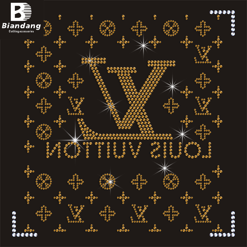 Wholesale Supper Fashion Designer Rhinestone Brand Heat Transfer Designs For T Shirts