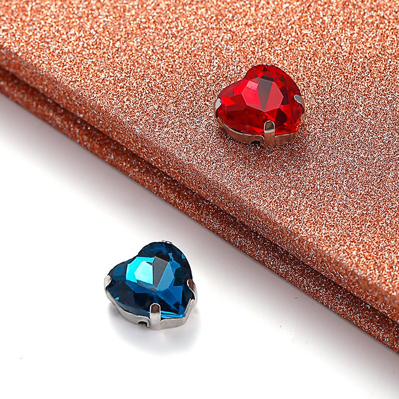 Shuaizhi Wholesale Heart Strass Setting Claw Crystal Glass Rhinestones With Sew on Stone Clothing DIY Decorate