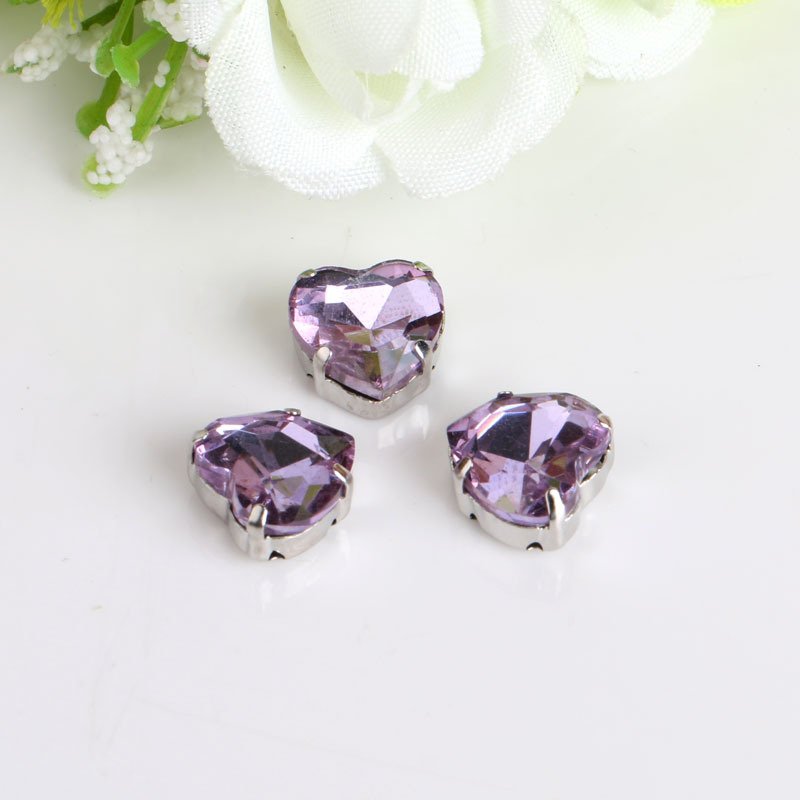 Shuaizhi Wholesale Heart Strass Setting Claw Crystal Glass Rhinestones With Sew on Stone Clothing DIY Decorate
