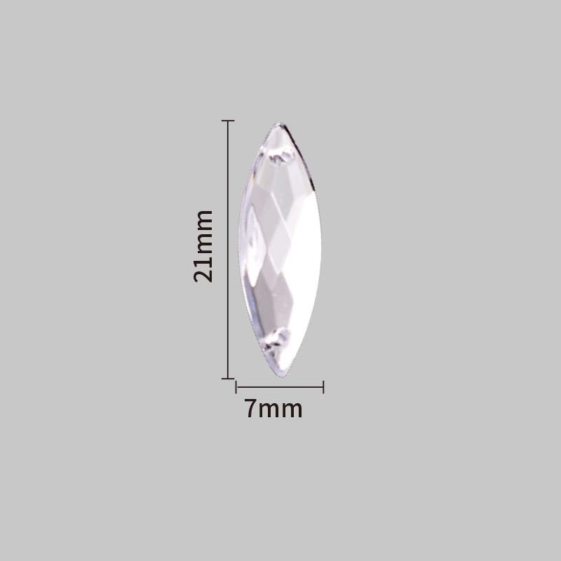 size 7*21MM marquise shape clear color sewing on acrylic rhinestones beads for garments accessories