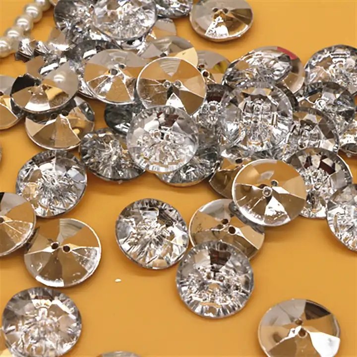 HENGWEI Custom Size Diamond Vintage Coat Button Upholstery Rhinestone Acrylic Buttons Crystal Buttons
