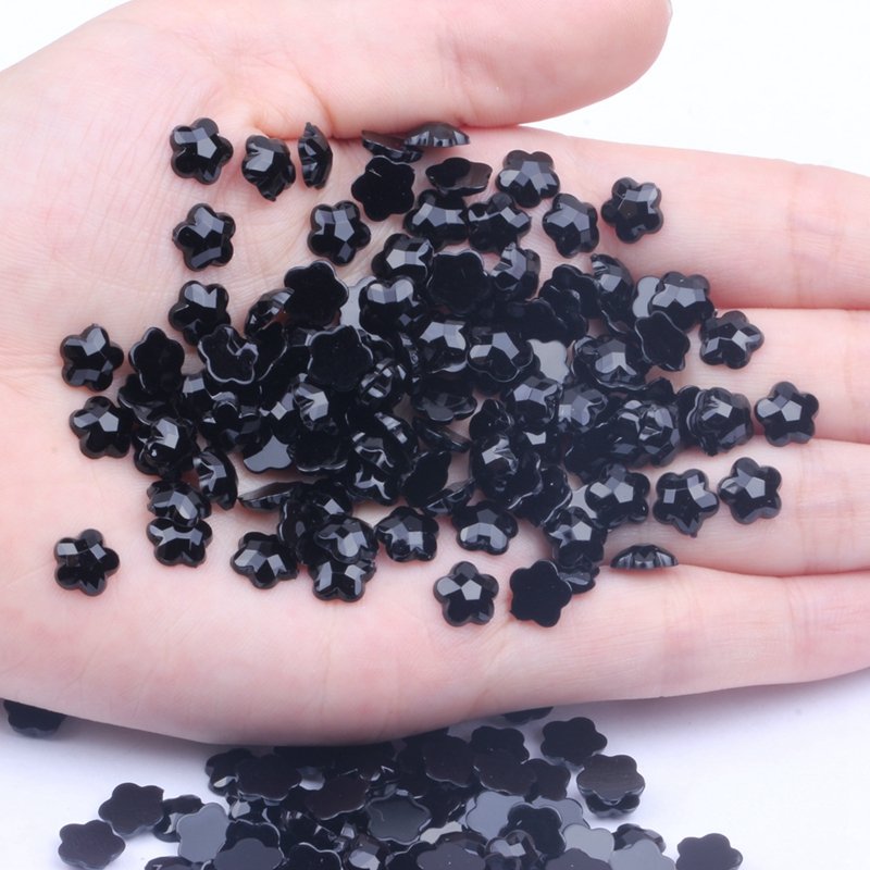 Acrylic Rhinestones 8mm 5000pcs Flat Back Plum Blossom Shape Earth Facets 15 Kinds Color Beads DIY Jewelry Making Acrylic Gem