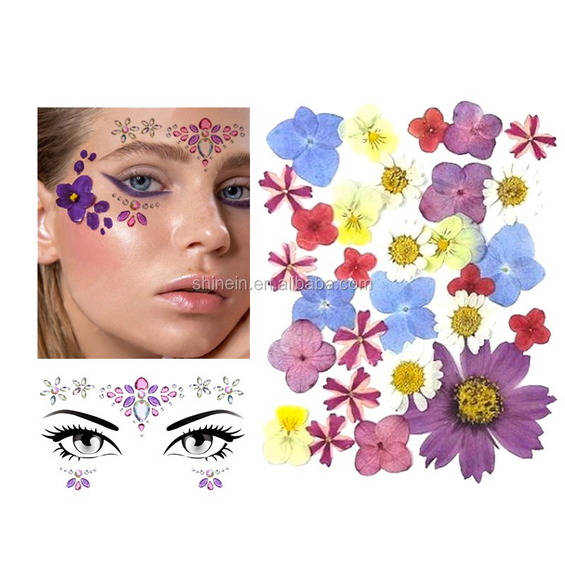 Wholesale Makeup Diamonds Face Gems Adhesive Crystal Rhinestone Tattoo Body Face Jewels Stickers for Women Decoration