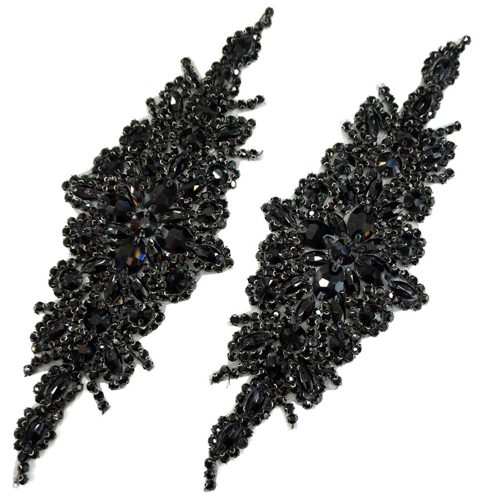 PE001 hot selling crystal bridal beaded rhinestone applique iron on crystal bodice patches