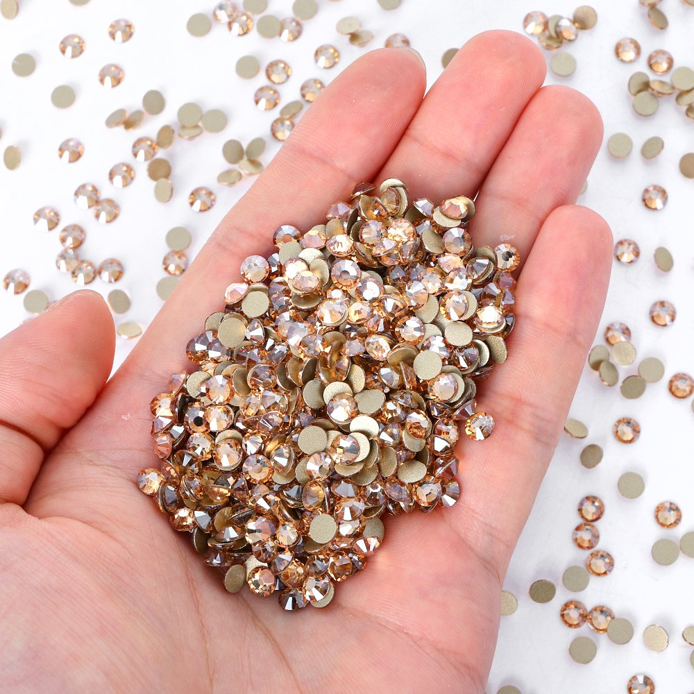 Wholesale Bling Bling Non Hotfix Brown Glass Rhinestones Nail Rhinestone For Nail Art Decoration