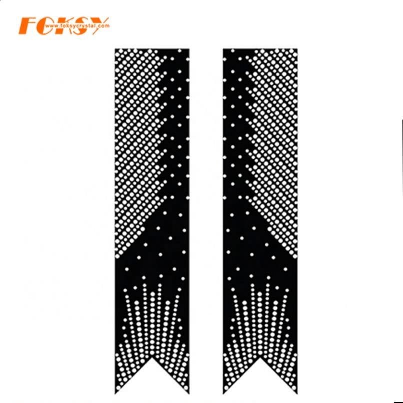 2021 Hot Sale Design Cheer Bow Ribbon Strip Hot Fix Rhinestone Transfer With High Quality