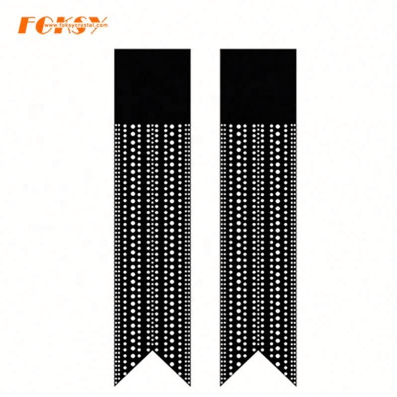 2021 Hot Sale Design Cheer Bow Ribbon Strip Hot Fix Rhinestone Transfer With High Quality