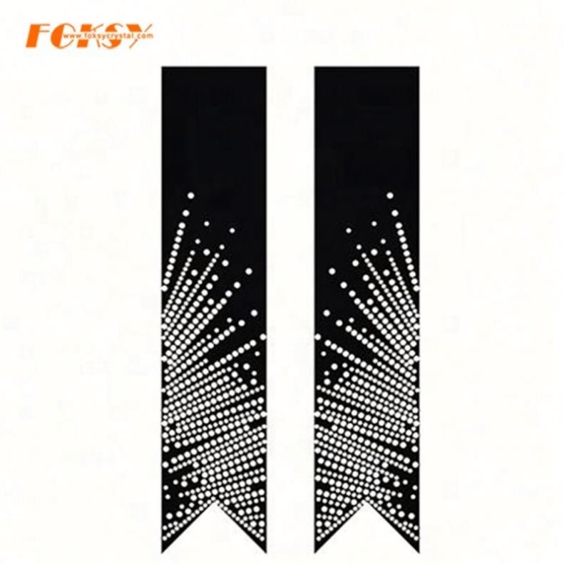 2021 Hot Sale Design Cheer Bow Ribbon Strip Hot Fix Rhinestone Transfer With High Quality