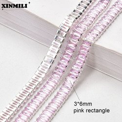 3x6mm pink silver