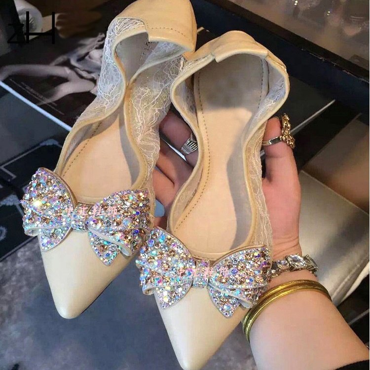 DIY shoes embellishment bow-knot ab rhinestone applique patch LT9324