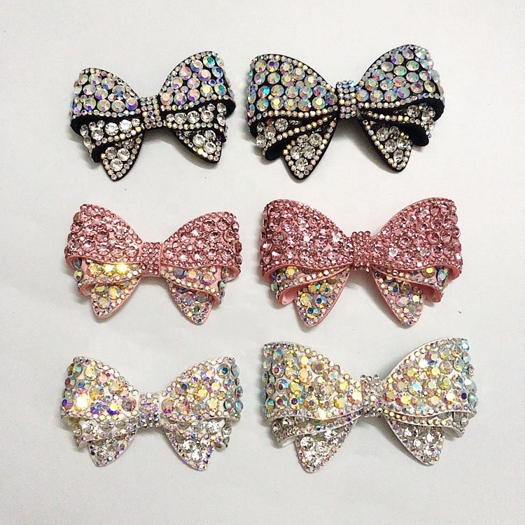 DIY shoes embellishment bow-knot ab rhinestone applique patch LT9324
