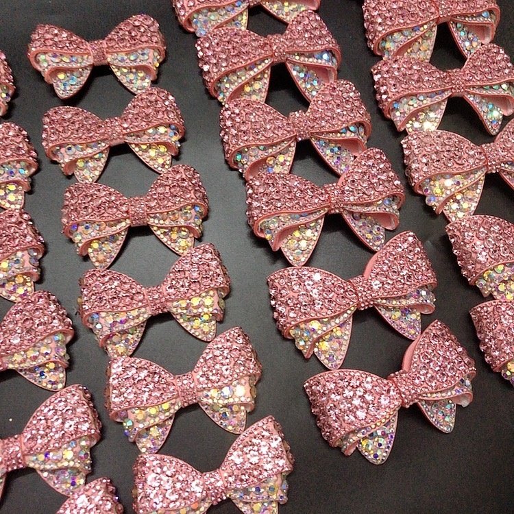 DIY shoes embellishment bow-knot ab rhinestone applique patch LT9324
