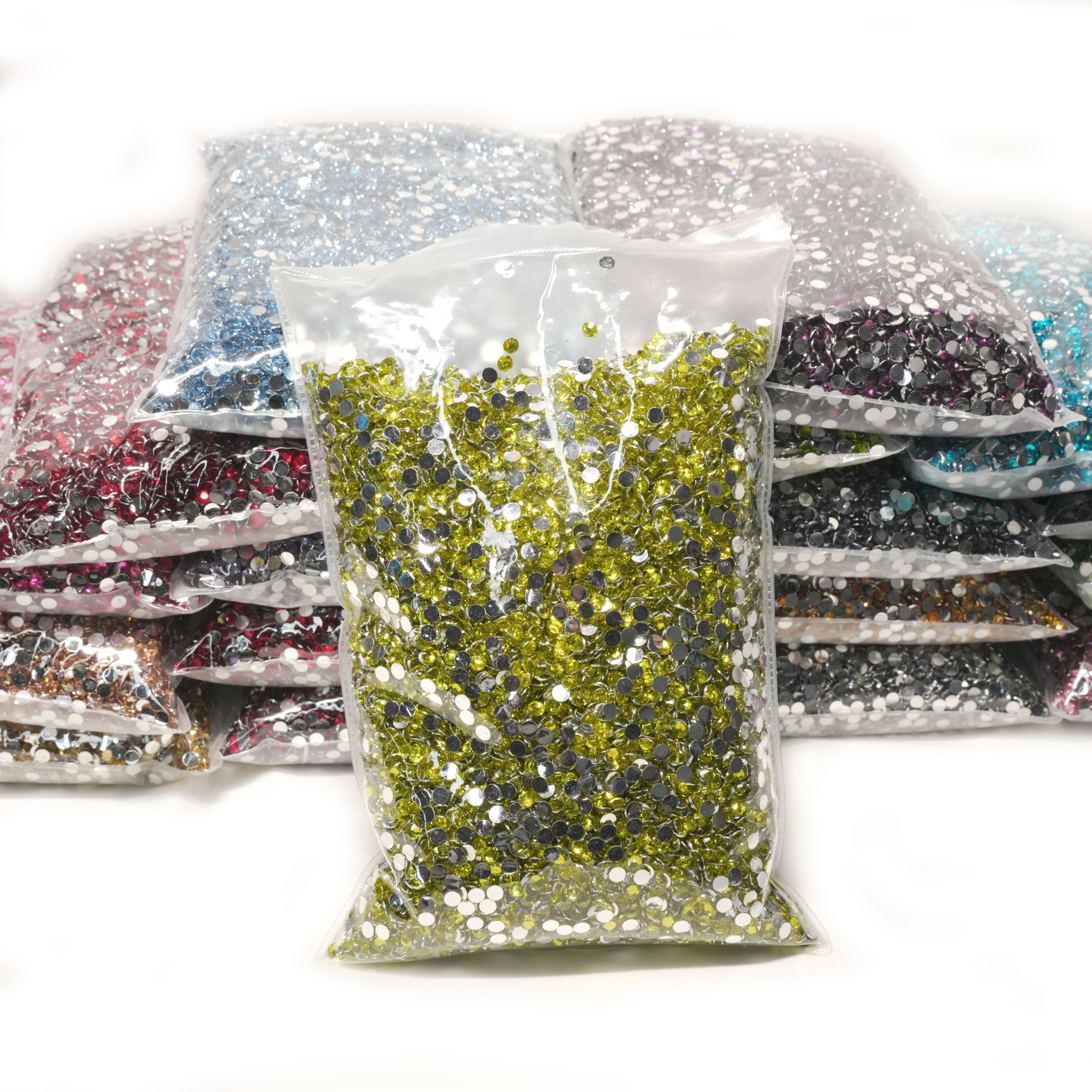 XULIN 2mm 3mm 4mm 5mm 6mm Rose Color Non Hot Fix Crystal Resin Flatback Rhinestones For Cup Art Decoration
