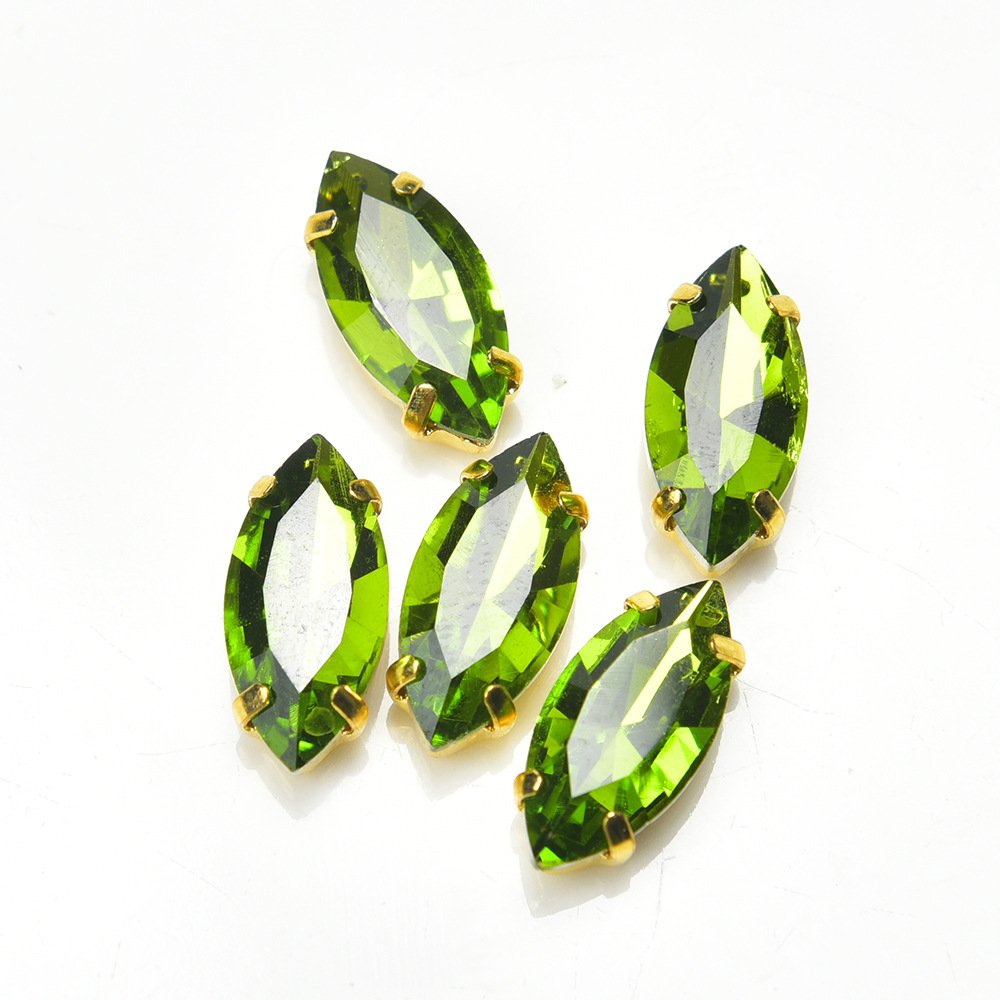JFS038 Horse Eye Glass Gold Claw Rhinestone Hand Sewing Crystal Diy Wedding Dress Clothing Decorative Accessories