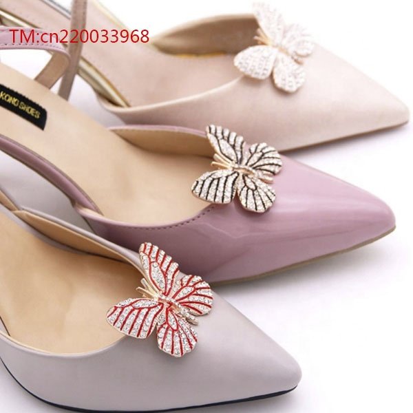 Shiny Butterfly Decorative Shoe Clip Charm Buckle Bridal Rhinestone Shoe Clip Shiny Decorative Clips Shoe Decorations