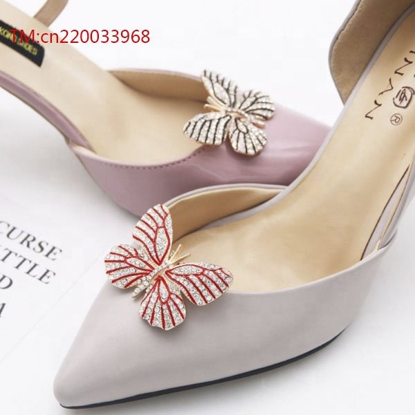 Shiny Butterfly Decorative Shoe Clip Charm Buckle Bridal Rhinestone Shoe Clip Shiny Decorative Clips Shoe Decorations