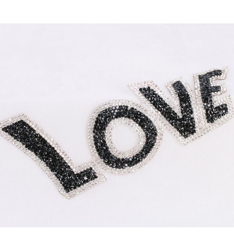Hotfix 3D rhinestone applique l ABC letter rhinestone english letter patches