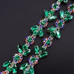 Dark green ears on a silver background