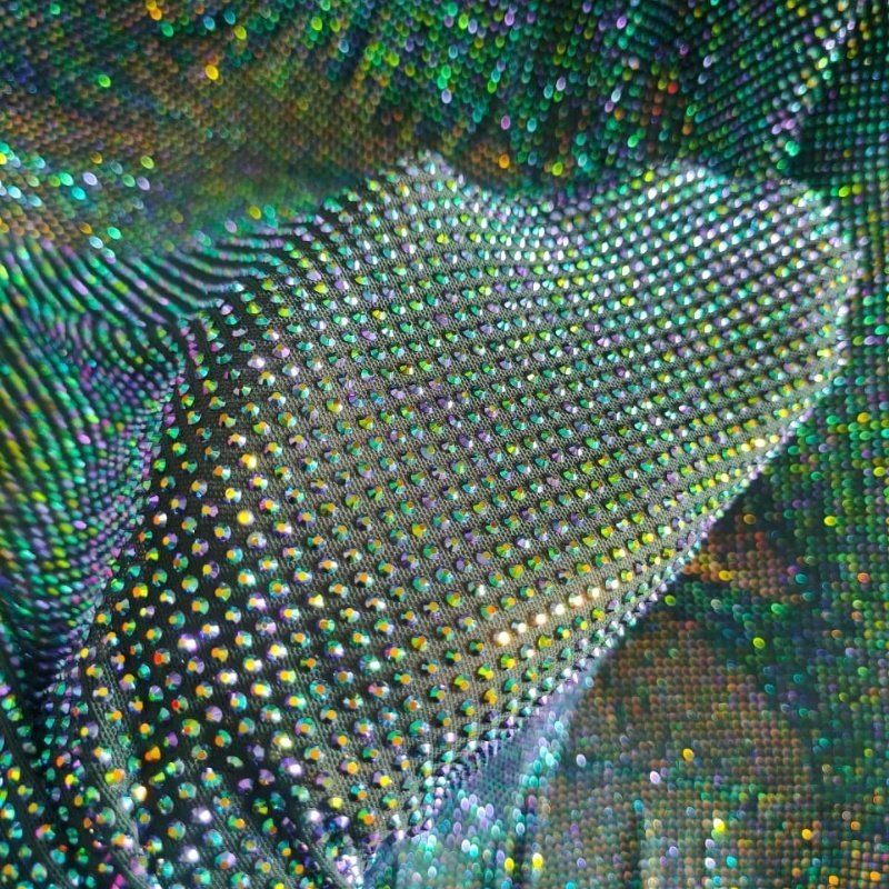 Luxury High-quality Emerald Green AB Crystal Sparkling Rhinestone Elastic Fabric for Clothing Accessories