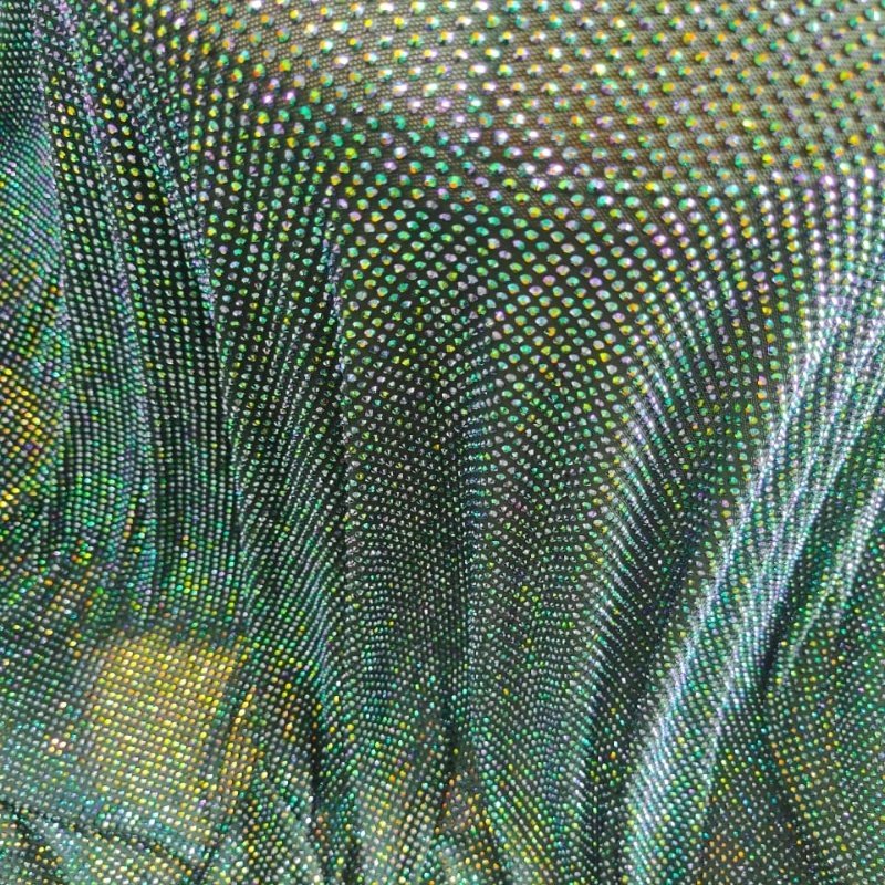Luxury High-quality Emerald Green AB Crystal Sparkling Rhinestone Elastic Fabric for Clothing Accessories