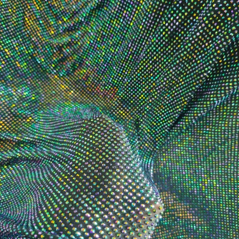 Luxury High-quality Emerald Green AB Crystal Sparkling Rhinestone Elastic Fabric for Clothing Accessories