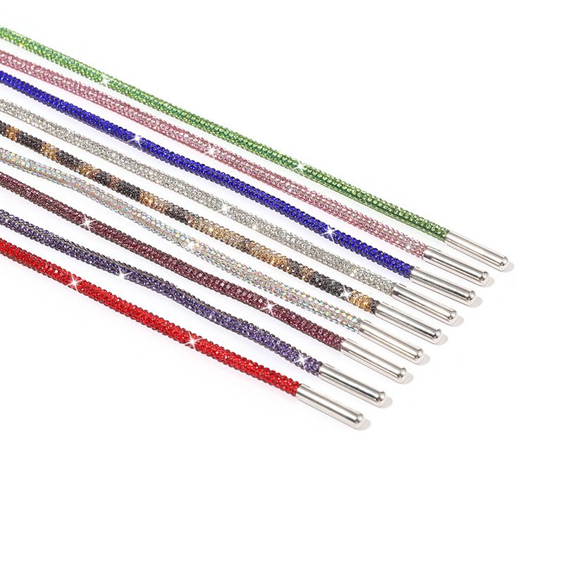 SINRONG Non repair charm rope cap diamond crystal rhinestone shoelaces, used for sports shoe decoration.