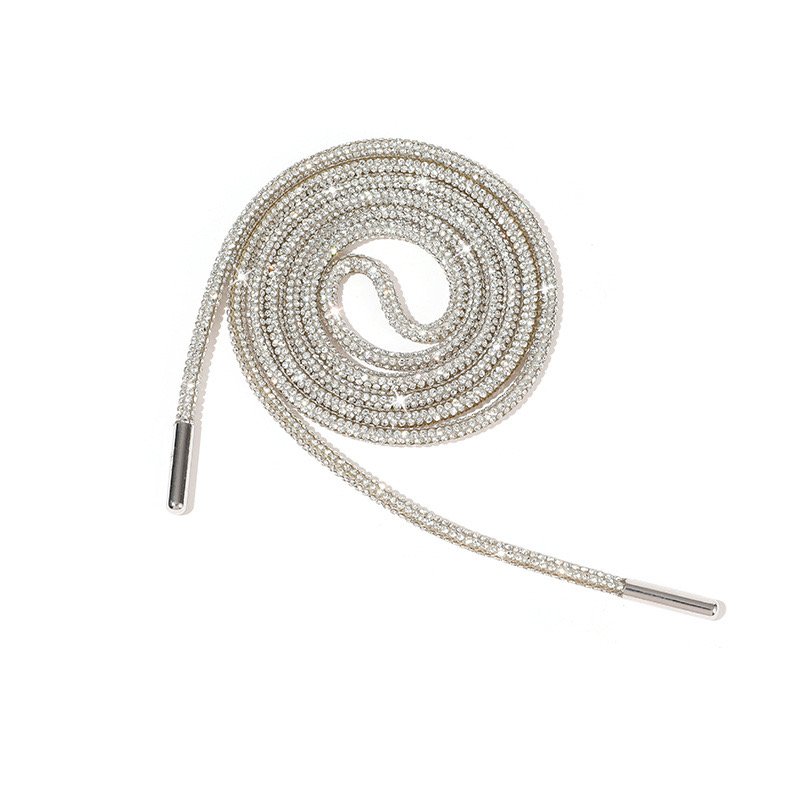 SINRONG Non repair charm rope cap diamond crystal rhinestone shoelaces, used for sports shoe decoration.