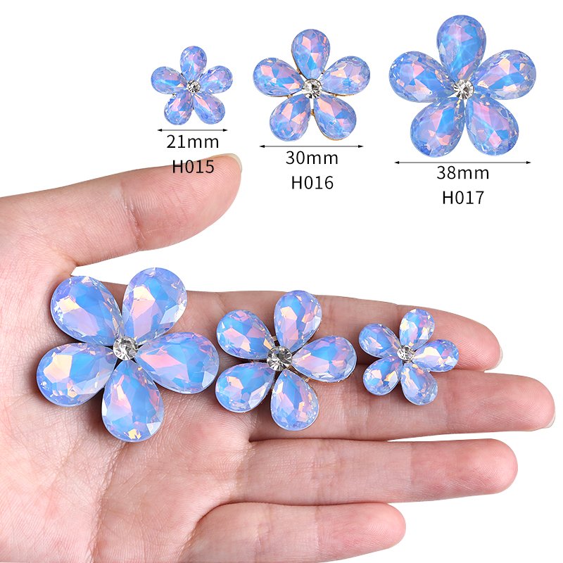 Xichuan New Design Waterdrop Rhinestones Alloy Flower Piont Back Loose Stones Glass Jewelry Art and clothing decorate