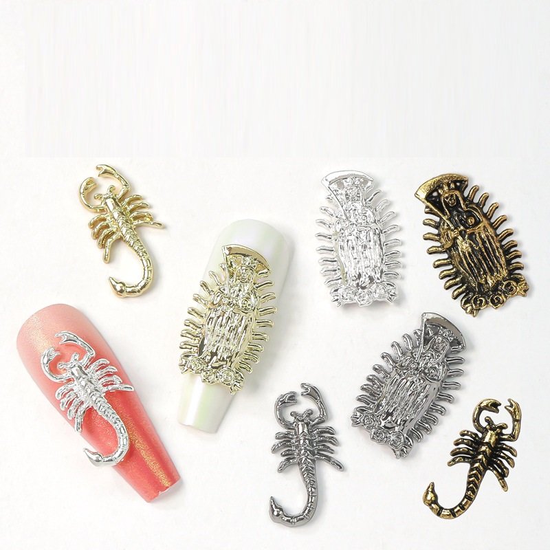 2023 3D Alloy Scorpion Nail Art Charms Rhinestones Death Accessories Parts For Manicure Decor Nails Decoration Supplies Tool